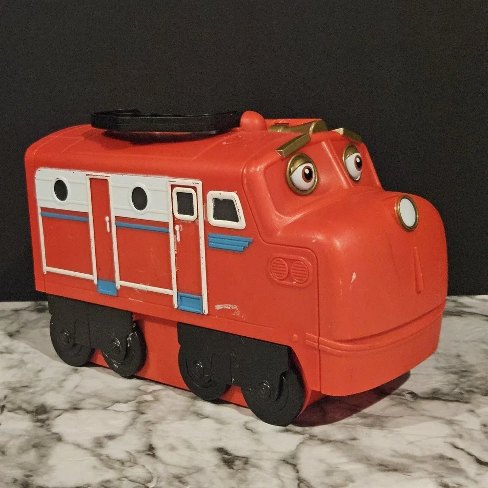 2010 Chuggington Train Carry Case Storage Carrier w/ 5‎ Diecast Trains Lot